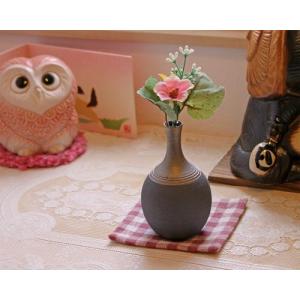 信楽焼 一輪挿し 銀嶺 エクボ 掛分 ミニ 壷 小さい 花瓶 陶器 おしゃれ