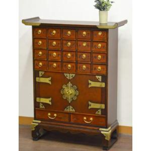 特価！アンティーク調ブラウン李朝式 薬箪笥 李朝家具 けやき造り薬