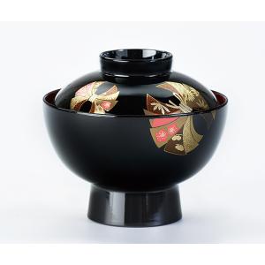 雑煮椀 煮物椀 黒内朱塗り 新梅 会津漆器 お好み椀 蓋付き 会津塗り 和