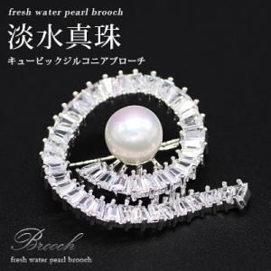 ミキモト MIKIMOTO ブローチ 金属素材xパール シルバーxホワイト 定番