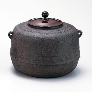 茶道具 炉釜 炉用釜 利休好写し 擂座 万代屋釜 大國藤兵衛作 釜鐶付き