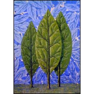 ポスター アート ゴルコンダ（ルネ マグリット） 額装品 ウッド