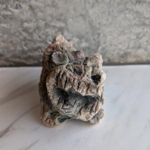 小橋川 昇 手捻這型獅子（白土焼締）＠小橋川陶芸 沖縄 置きもの