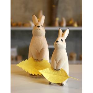 木彫り うさぎ まちぼうけ ゆきうさぎ うぃるびぃ工房 北海道 旭川