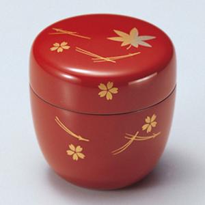中棗 扇面 木製 中村湖彩作 化粧箱 茶道具 漆絵 縁起物 伝統工芸 日本