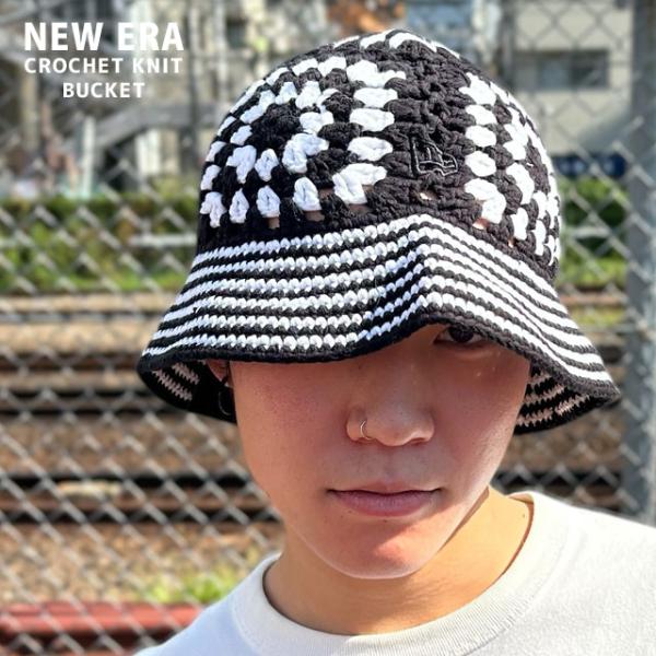 新品 NEWERA ニューエラ クロシェ ニットバケット Croche ネイビー NEW