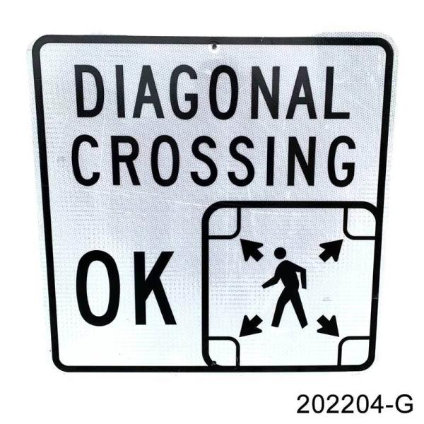 ヴィンテージ 看板 202204-G DIAGONAL CROSSING OK スクランブル交差点