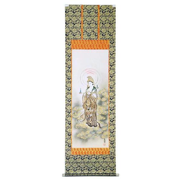 掛軸 雲上聖観音 川口寿邦 掛け軸 尺五立 : 古都-京都 掛け軸専門店文