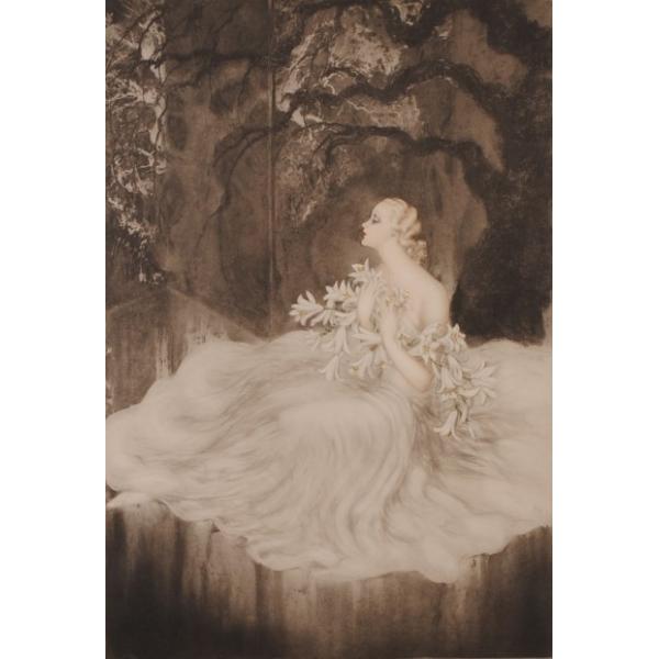 ルイ・イカール 「聖女の守り神 13」銅版画 額装 箱有 ルイ・イカール