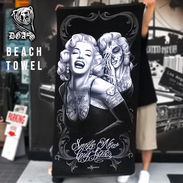 バスタオル ビーチタオル DGA Smile now ブラック スカル カラベラ