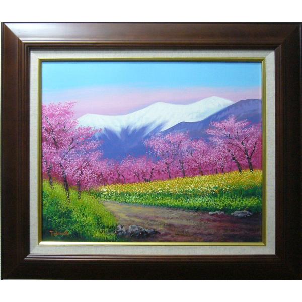 竹内敏彦 絵画 油絵 肉筆油絵 風景画 湖畔 古城 F10 竹内敏彦 絵画