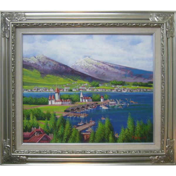 絵画 油絵 竹内敏彦 肉筆油絵 風景画 晩秋の民家 F12