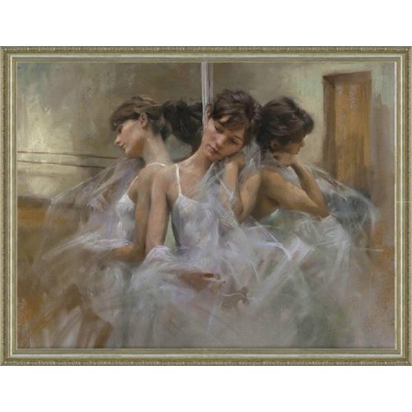 絵画 インテリア 額付(銀) 油絵 F6-050413 人物 女性像 絵画