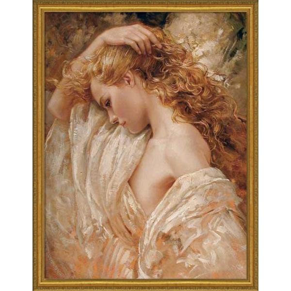 絵画 油絵 女性画「ロマンチスム」手描き 直筆 人物画 裸婦画 30号