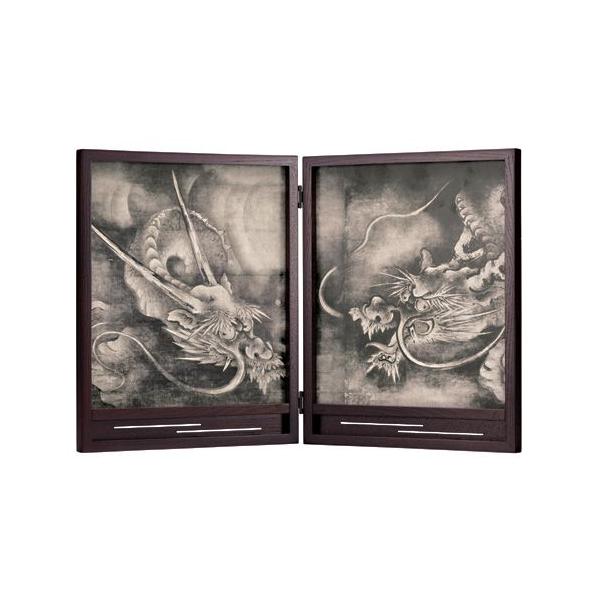 雲龍図 -阿吽- 屏風と色紙2枚組セット /海北友松 筆 : 京都からの逸品