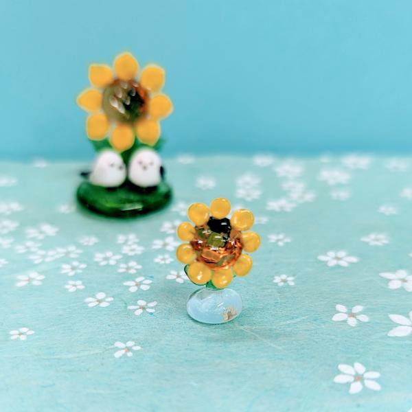 ゆりの花 ガラス細工 ミニチュアガラス細工 ユリの花（2輪）ミニチュア