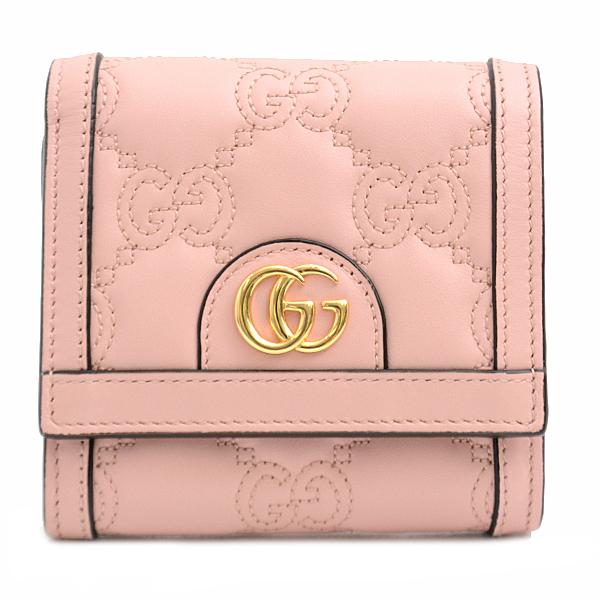 GUCCIグッチ コンパクトウォレット 二つ折り 財布 ピンク