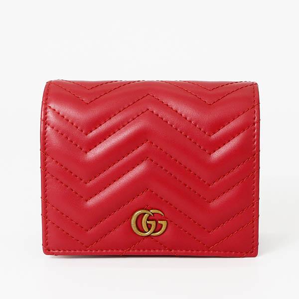 GUCCI（グッチ） レディース 二つ折り財布 GGマーモント レザー 小銭