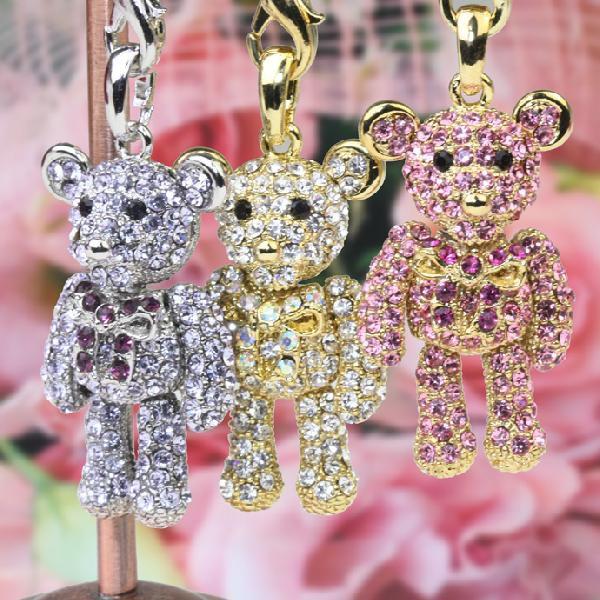 SWAROVSKI（スワロフスキー） 携帯ストラップ ベアー くまさん リボン