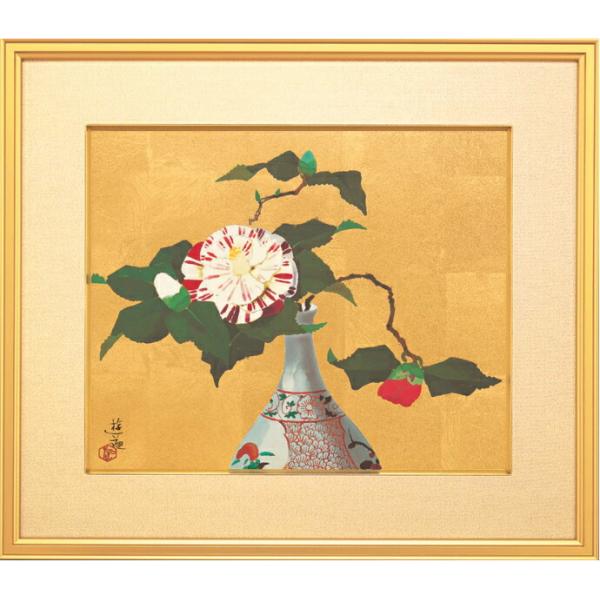 正規品）小倉遊亀『椿』リトグラフ絵画版画（検索）平山郁夫千住博東山