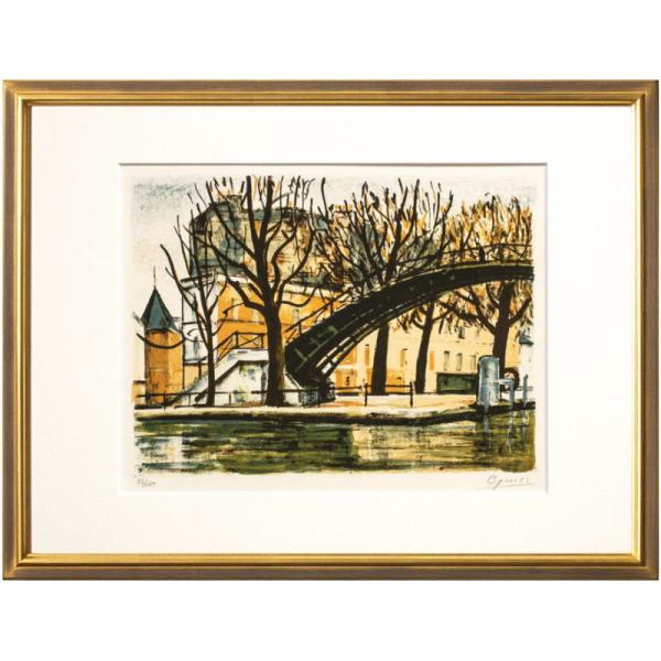 荻須高徳 「パリの橋の下 」 リトグラフ 石版画 版画 絵画 外国の風景