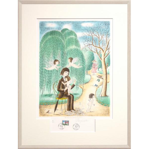 レイモン・ペイネ「 天使の占い 」リトグラフ 版画 絵画 人物 かわいい