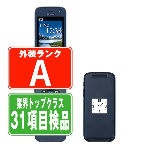 DOCOMO F-01M 4Gガラホ らくらくホンネイビー