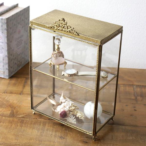 引き取り限定 ビンテージ 楕円形 ライト付き 真鍮 ガラス ショーケース