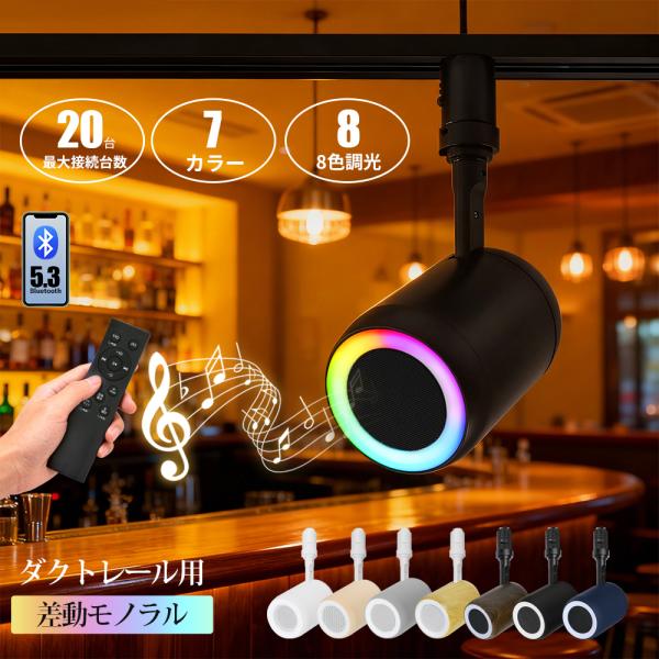 Bluetoothスピーカー 2台セット ダクトレール用（カラー：白） 楽天