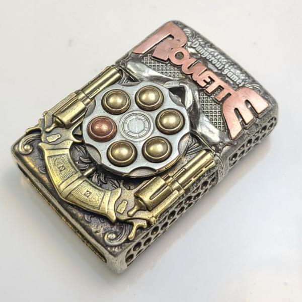 希少 ZIPPO ジッポ ギアモチーフ ハンドメイド 珍品 ジッポ 箱付き