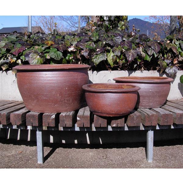 丸浅睡蓮鉢L・M・S 3個セット（直径60cm・50cm・40cm・穴なし） : 園芸