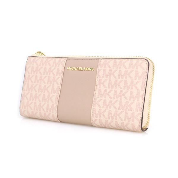 マイケルコース MICHAEL KORS ピンク ロゴグラム PVC L字ファスナー長