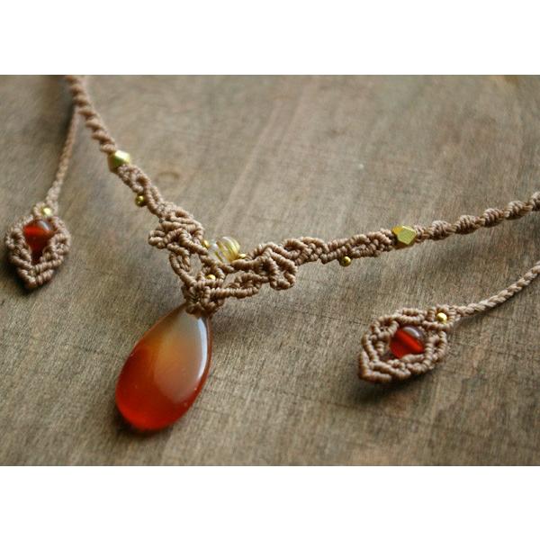 カーネリアン マクラメ編み ネックレス 【公式通販】
