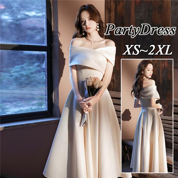 オフショルダー 結婚式 パーティードレス 成人式 同窓会 二次会
