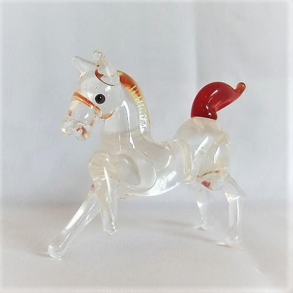 ガラス細工 動物 馬 インテリア雑貨 ミニチュア 置物【ウマ】 : ガラス