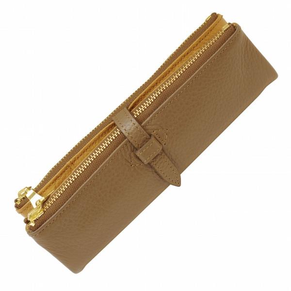 本革製 ルポ2/セカンド ペンケース グレージュ イタリアンレザー 筆箱