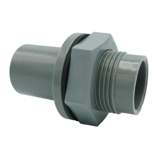 継手 穴開け配管 ネジ付ソケット パッキン付 ストレート PVC 20A 関西