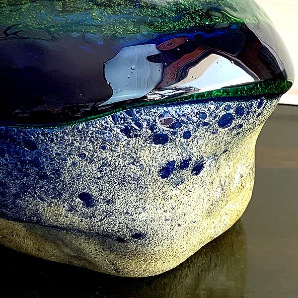 花器 花瓶 沖縄 琉球ガラス フラワーベース 稲嶺盛一郎 茶泡花器