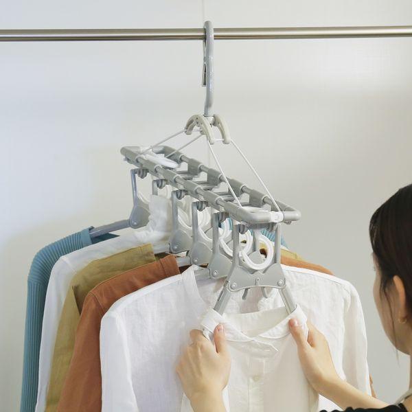 LOHACO - 洗濯ハンガー アルミのびのび6連ハンガー グレー 1個 ロハコ