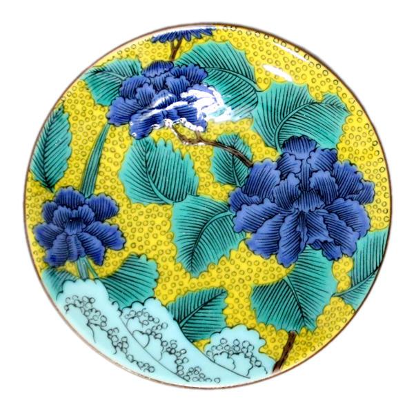 九谷焼 青郊窯豆皿 古九谷青手土坡に牡丹図MC-04 : 北山堂 - 通販