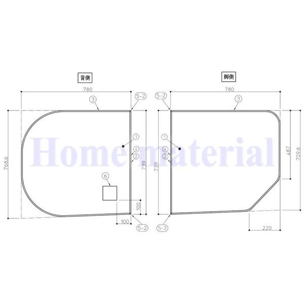 TOTO お風呂のふた 風呂ふた 2枚割りフタ HD165 ラクかる2枚