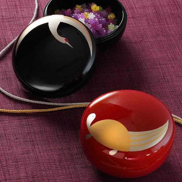 山田平安堂 ボンボニエール 鶴／亀 キャラメルボックス 漆器 和小物