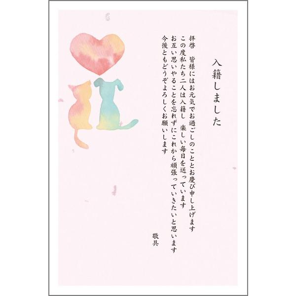 10枚 入籍 ハガキ 入籍 報告 葉書 通知 はがき NMST-19 : ハガキ