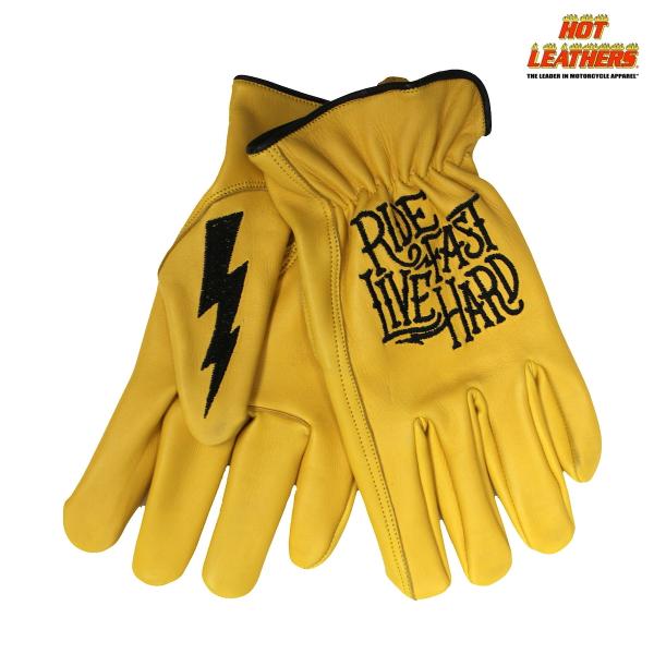 Hot Leathers 鹿革 グローブ ゴールド Deerskin Driver Bolt Gold 黄色