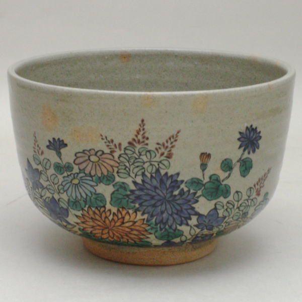 茶道具 抹茶茶碗 出雲焼 秋草 長岡空郷 楽山窯 出雲焼き 茶道 : 茶道具