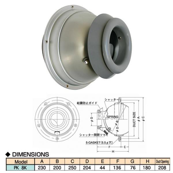 西邦工業 結露対応型パンカールーバー 空調用吹出口 PK-K PK8K