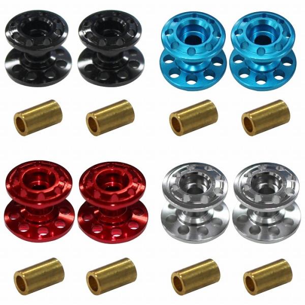 ミニ四駆 2段 アルミ ローラー 軽量 2個セット 13-12mm カラー全4色 銀