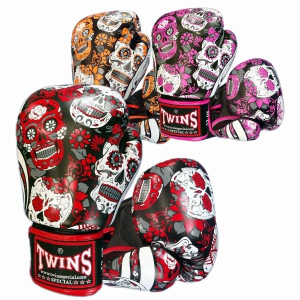新品 正規 TWINS 本格ボクシンググローブ 赤白スター /ムエタイ/本革製