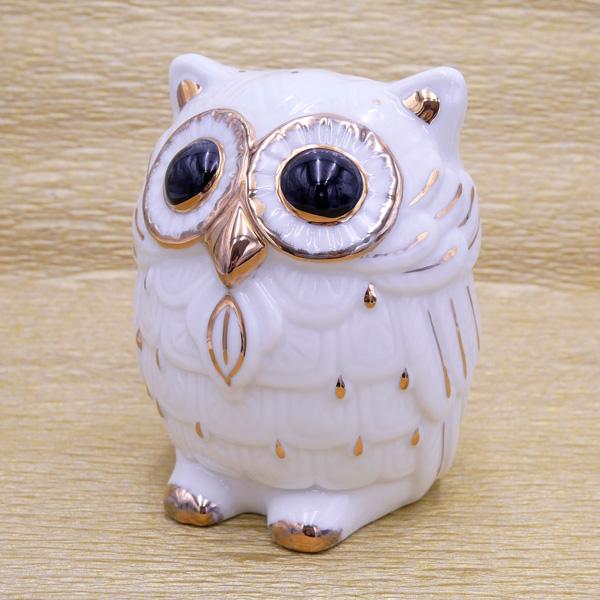 耳立てフクロウ(大) 貯金箱 ふくろう 縁起物 梟 フクロウ 置物 不苦労