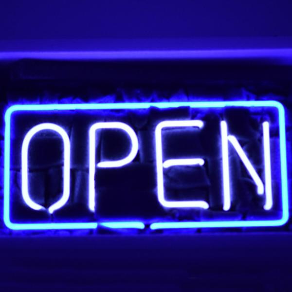 ネオン サイン 『OPEN 』 ブルーホワイト NEON SIGNネオン管